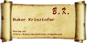 Bukor Krisztofer névjegykártya