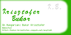 krisztofer bukor business card